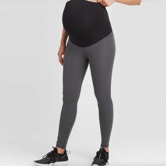 Isabel Maternity by Ingrid & Isabel Pants - Isabel Maternity Active Legging Grey Crossover Belly Band